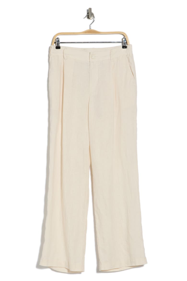 Pleated Front Linen Pants, Alternate, color, ALABASTER