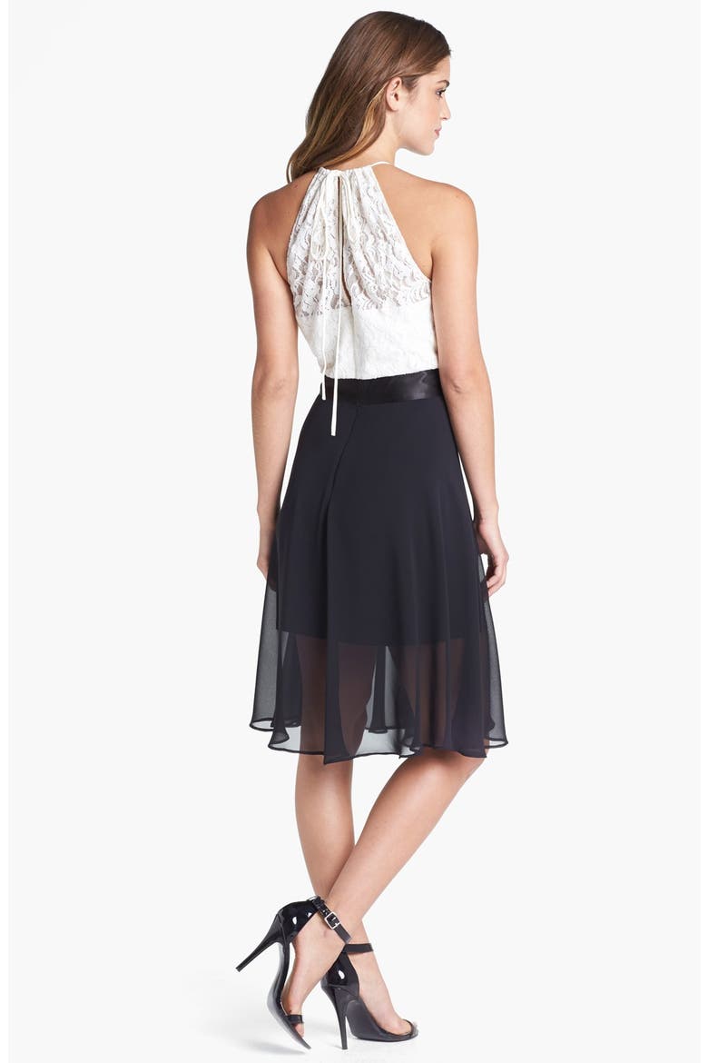 Mixed Media Dress, Alternate, color, BLACK
