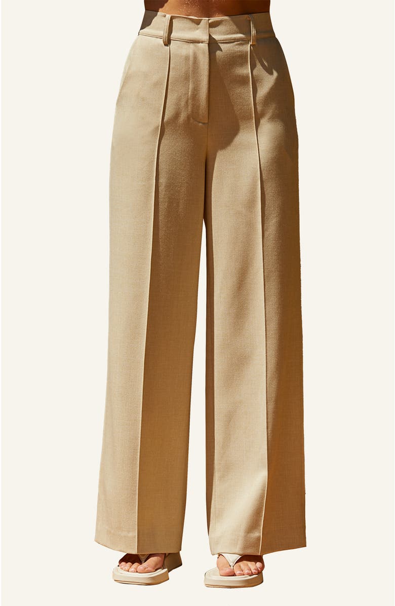 CRESCENT Pleated Wide Leg Trouser Pants, Main, color,