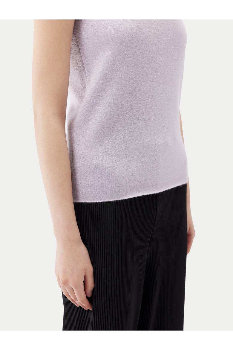 Cashmere Silk Sleeveless Asymmetric Top, Alternate, color, orchid tint