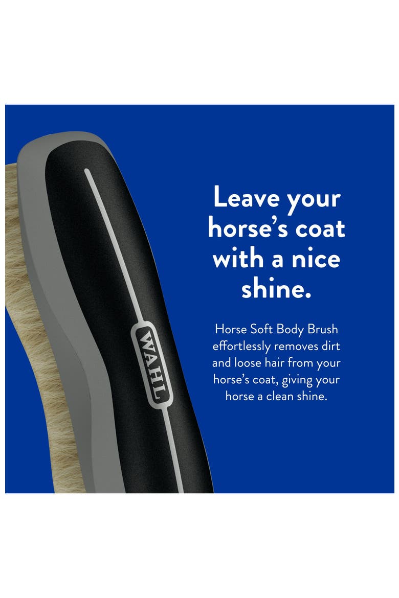 Equine Soft Body Horse Brush, Alternate, color, Black