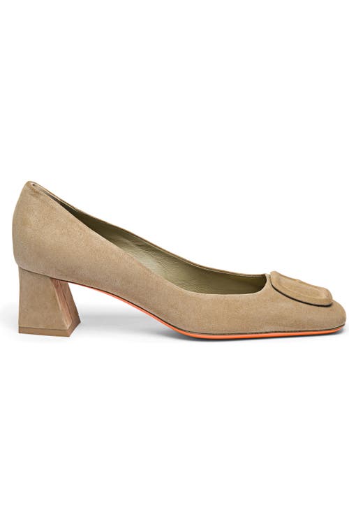 Santoni Suede Low-heel Pump In Sand