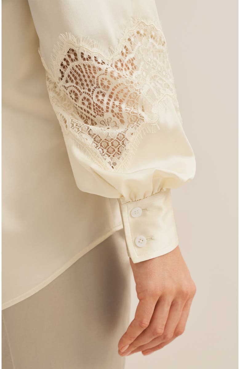 Lilysilk Armeria Lace Blouse, Alternate, color, Lily White