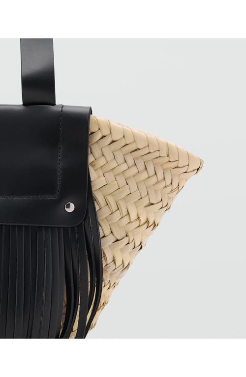 Mango Small Straw Shoulder Bag