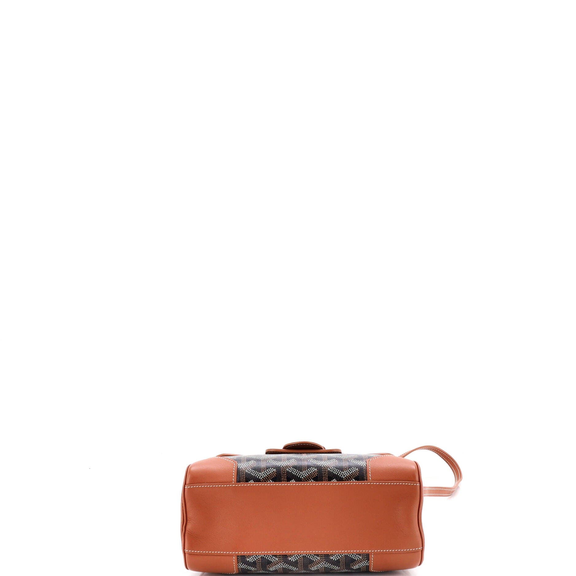 Pre-Owned Goyard Saigon Top Handle Bag Coated Canvas with Leather Mini, Alternate, color, Brown