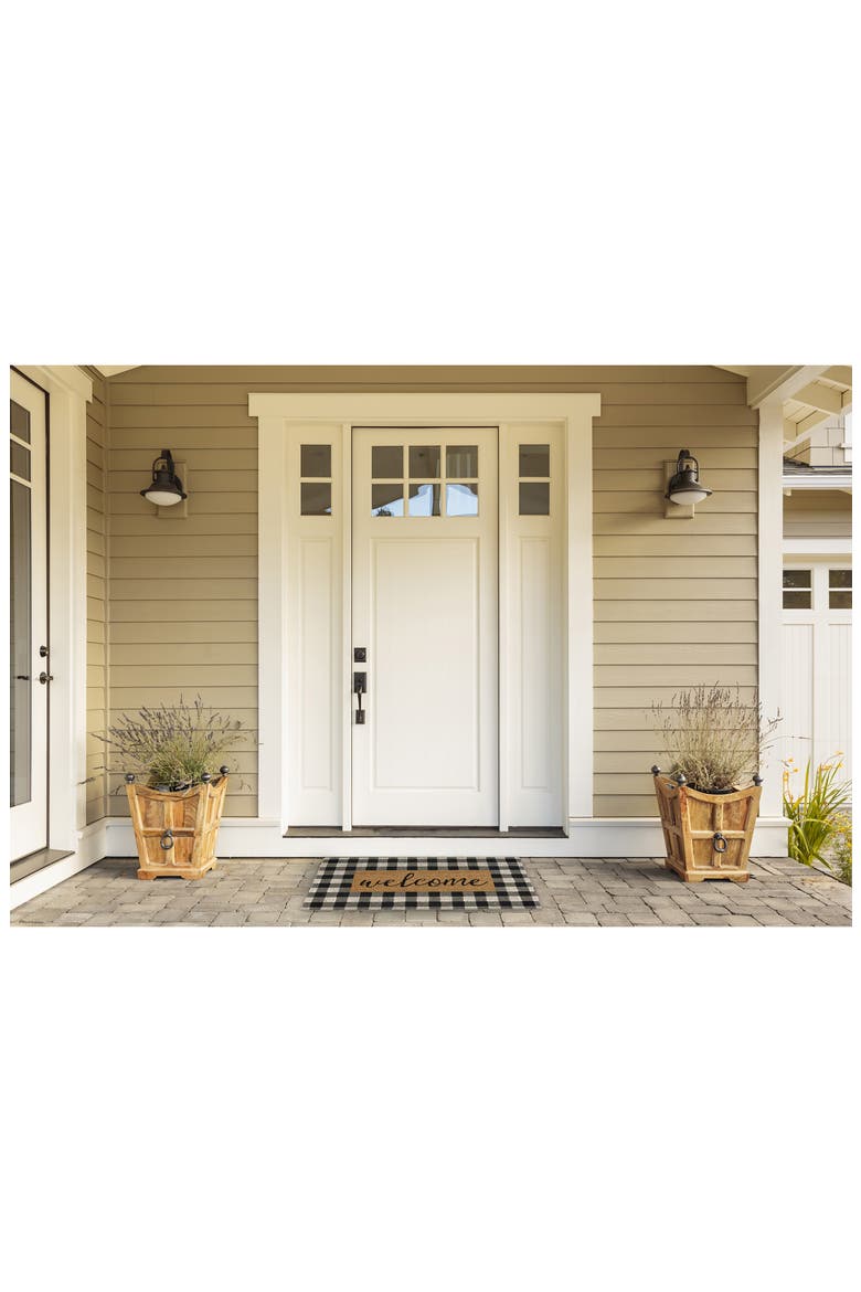 Checkers Welcome Doormat, Alternate, color, BLACK/ WHITE/ NATURAL