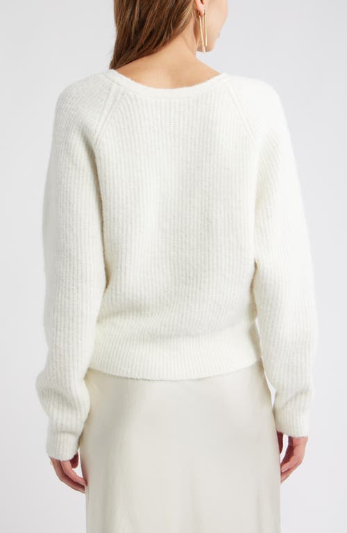 Open Edit Twist Reversible Sweater In White