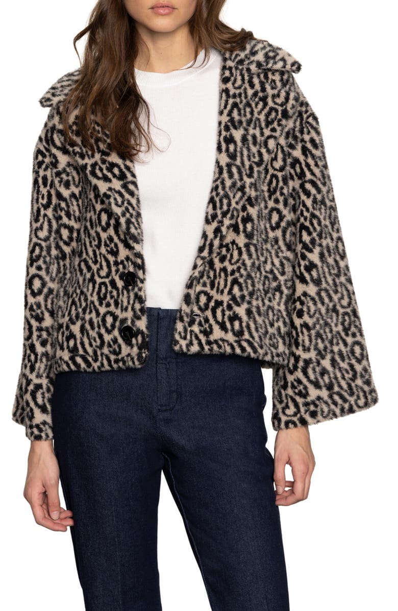 Sanctuary Colette Leopard Faux Fur Jacket, Main, color, Leo