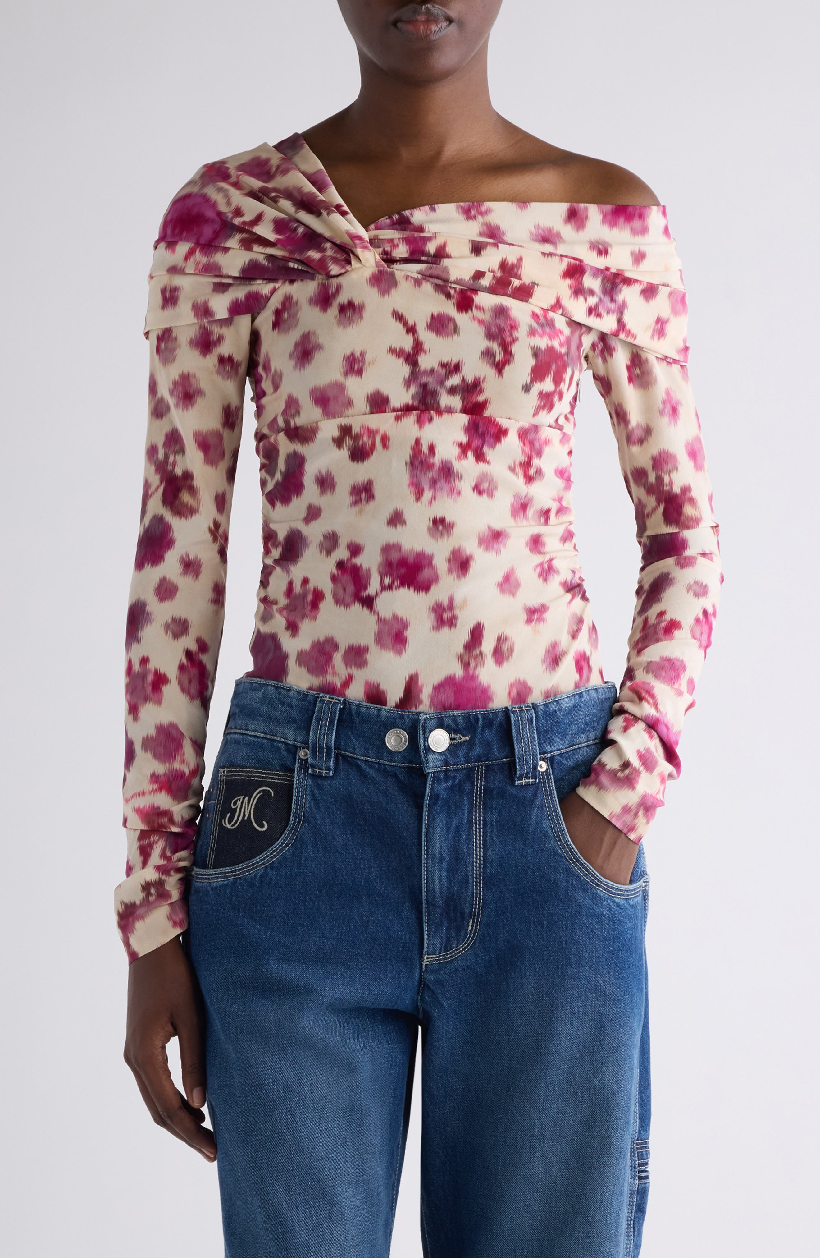 Danka Long Sleeve Stretch Silk Top