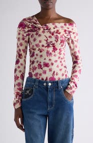 Isabel Marant Danka Long Sleeve Stretch Silk Top