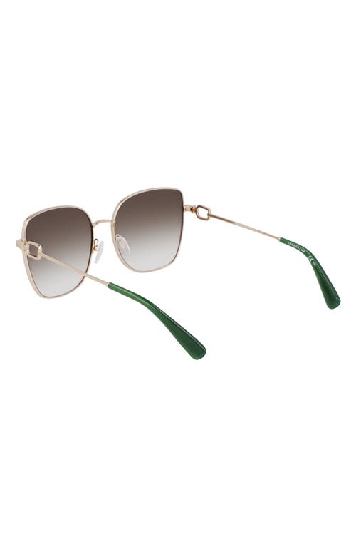 Longchamp Foulonn 58mm Gradient Butterfly Sunglasses In Gold/gradient Green