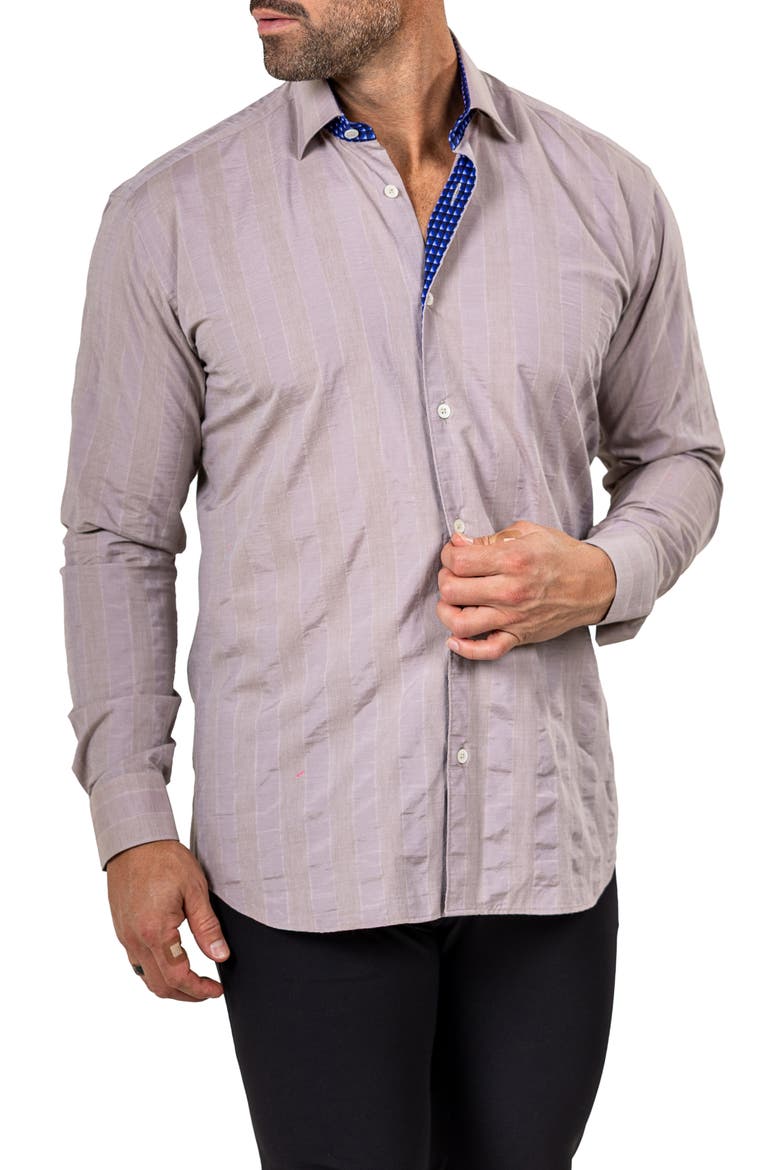 Fibonacci Marthy Contemporary Fit Button-Up Shirt, Alternate, color, BROWN
