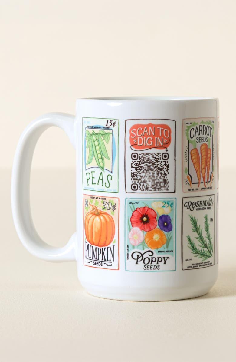 Uncommon Goods Gardener's Daily Interactive QR Mug, Alternate, color, Multi