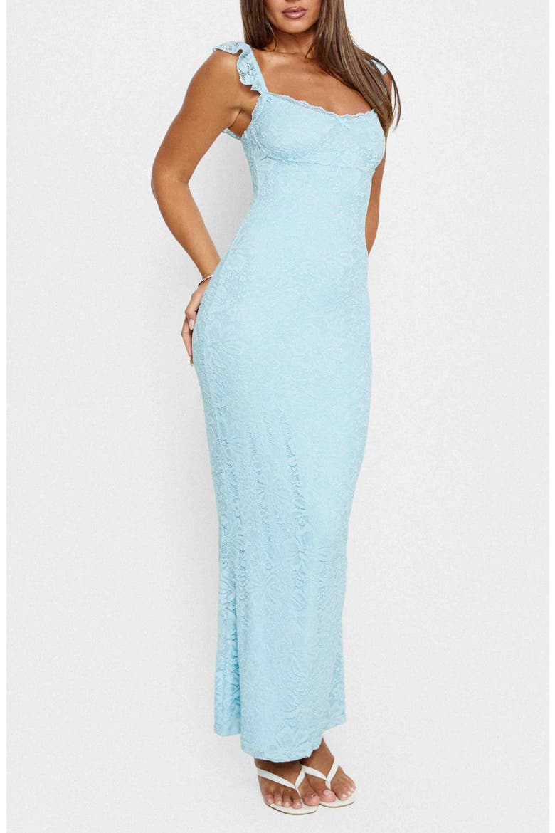 Beacall Lace Maxi Dress, Alternate, color, BLUE