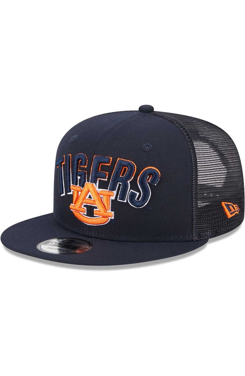 New Era Men's New Era Navy Auburn Tigers Grade Trucker 9FIFTY Snapback Hat, Main, color, Navy