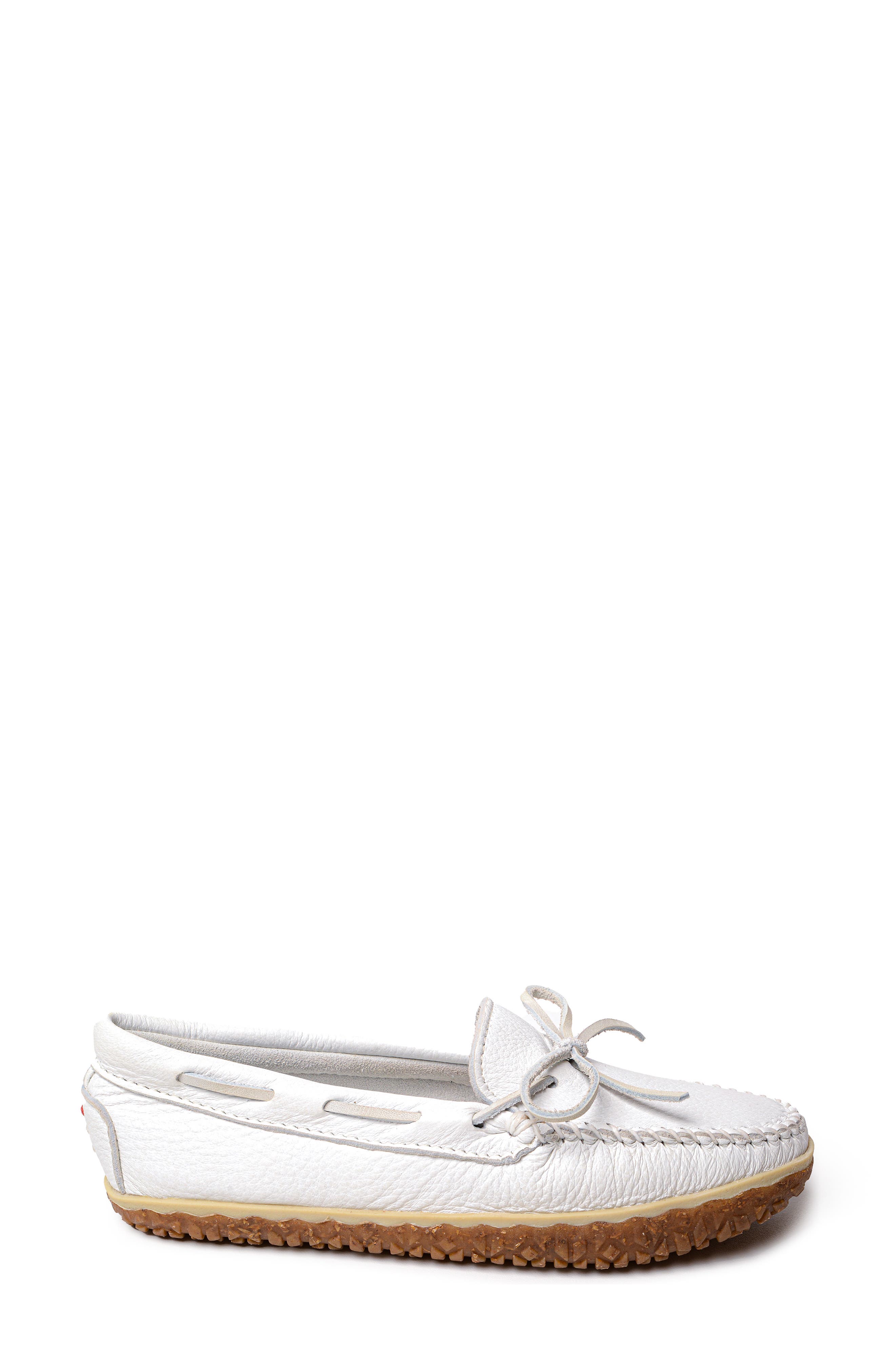 Deerskin Tread Slipper, Alternate, color, WHITE