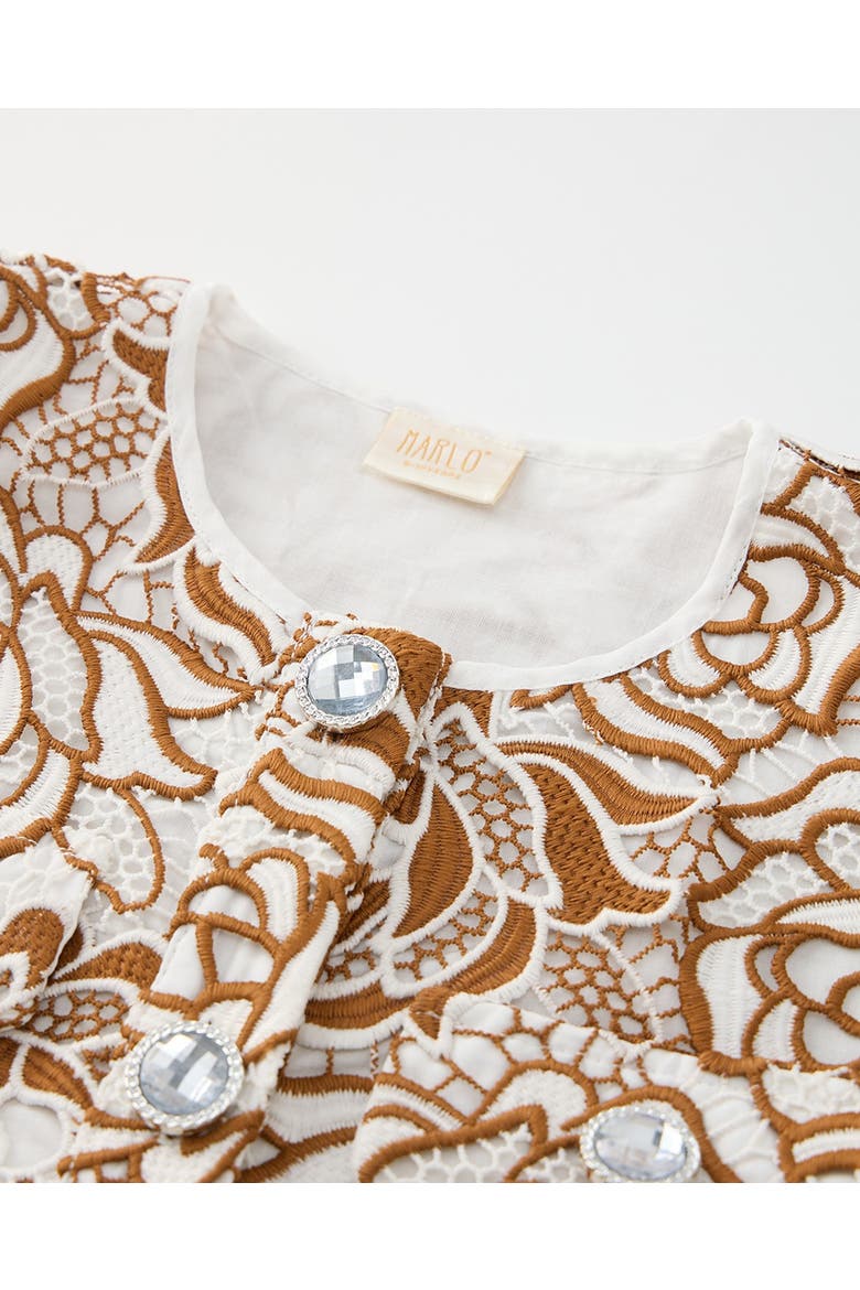 Kimberly Embroidered Jacket, Alternate, color, Ivory/Tan
