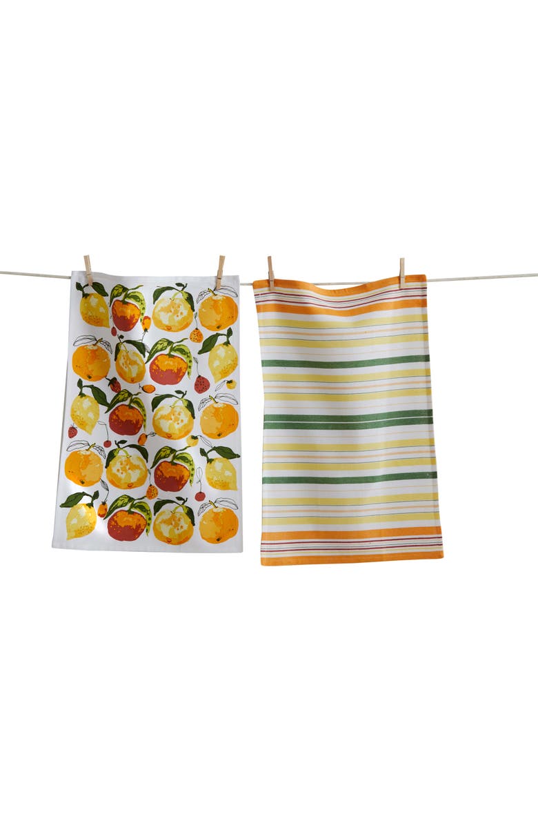 tag Citrus Fruit Dishtowel S/2 Multi Cotton Everyday, Main, color, Multi