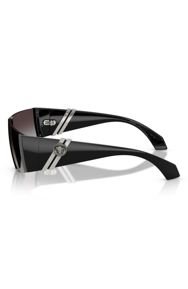 Versace 136mm Rectangular Sunglasses, Alternate, color, Black / Grey Gradient