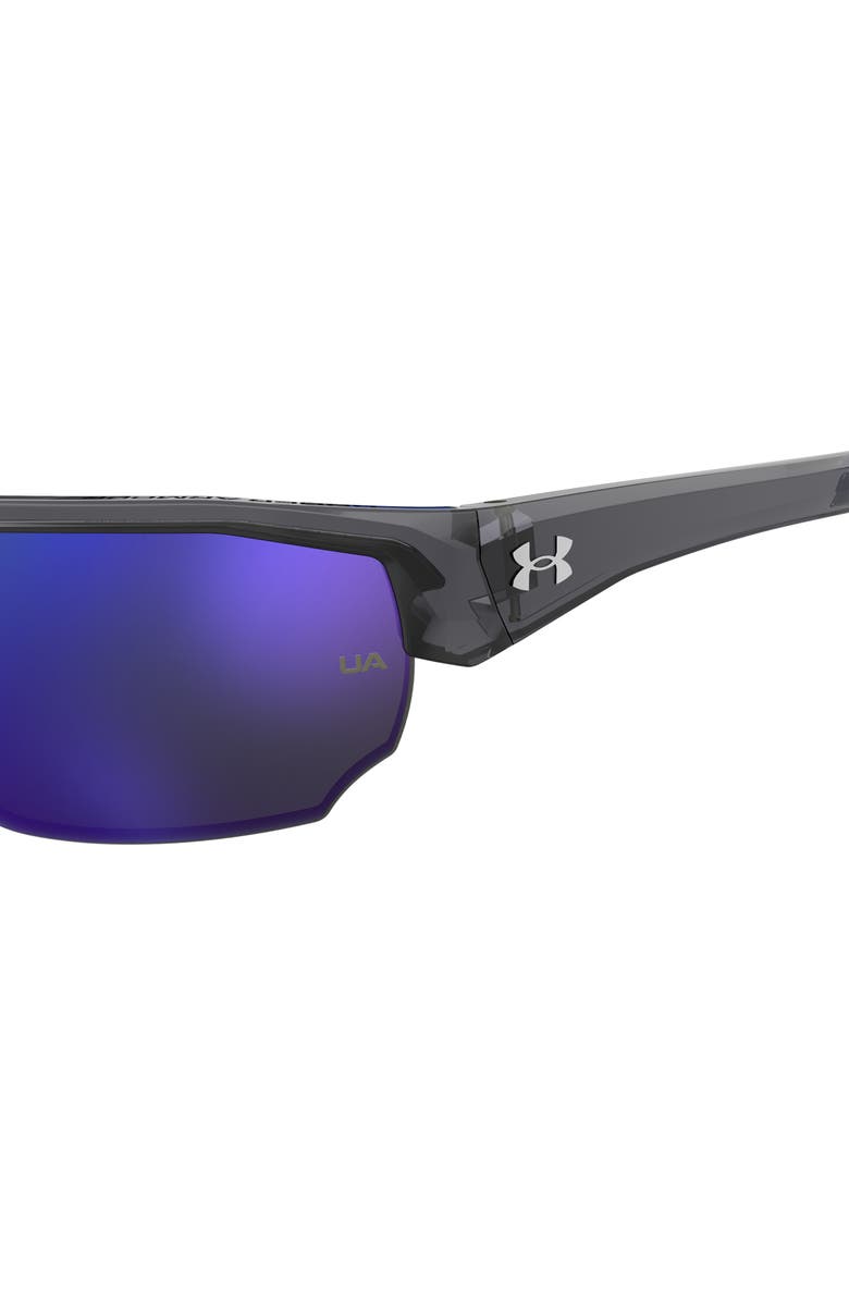 Under Armour 70mm Polarized Oversize Sport Sunglasses, Alternate, color, Grey