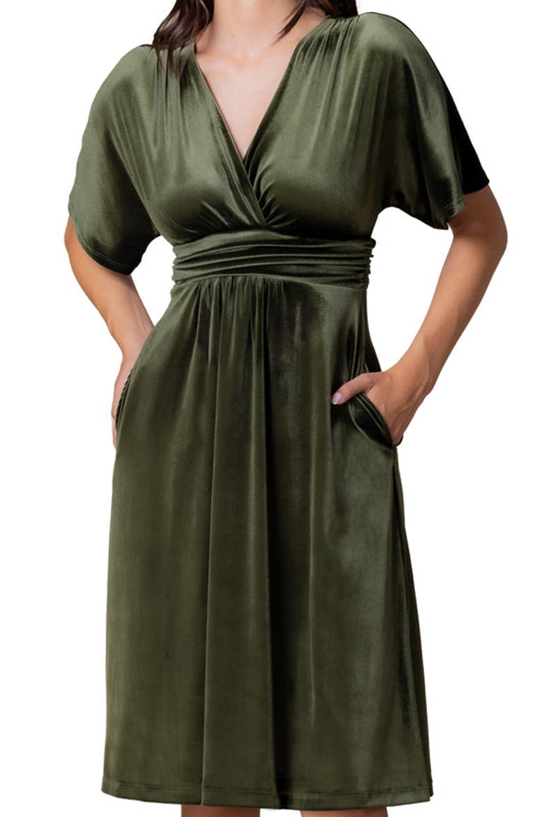 Angelic Velvet Cocktail Dress, Alternate, color, Olive