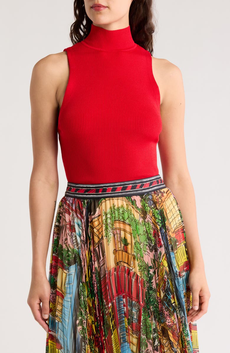 Alice + Olivia Darcey Quarter-Zip Sweater Tank, Main, color,