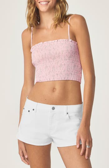 Florence By Mills Smocked Crop Camisole In Pink