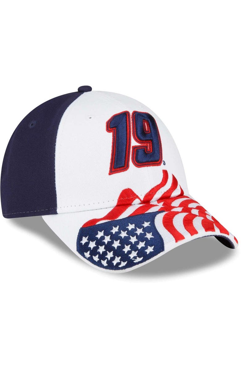 New Era Men's New Era White/Blue Martin Truex Jr 9FORTY Americana Snapback Adjustable Hat, Alternate, color, White