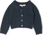 LOLA Pointelle Button-Front Knit Cardigan