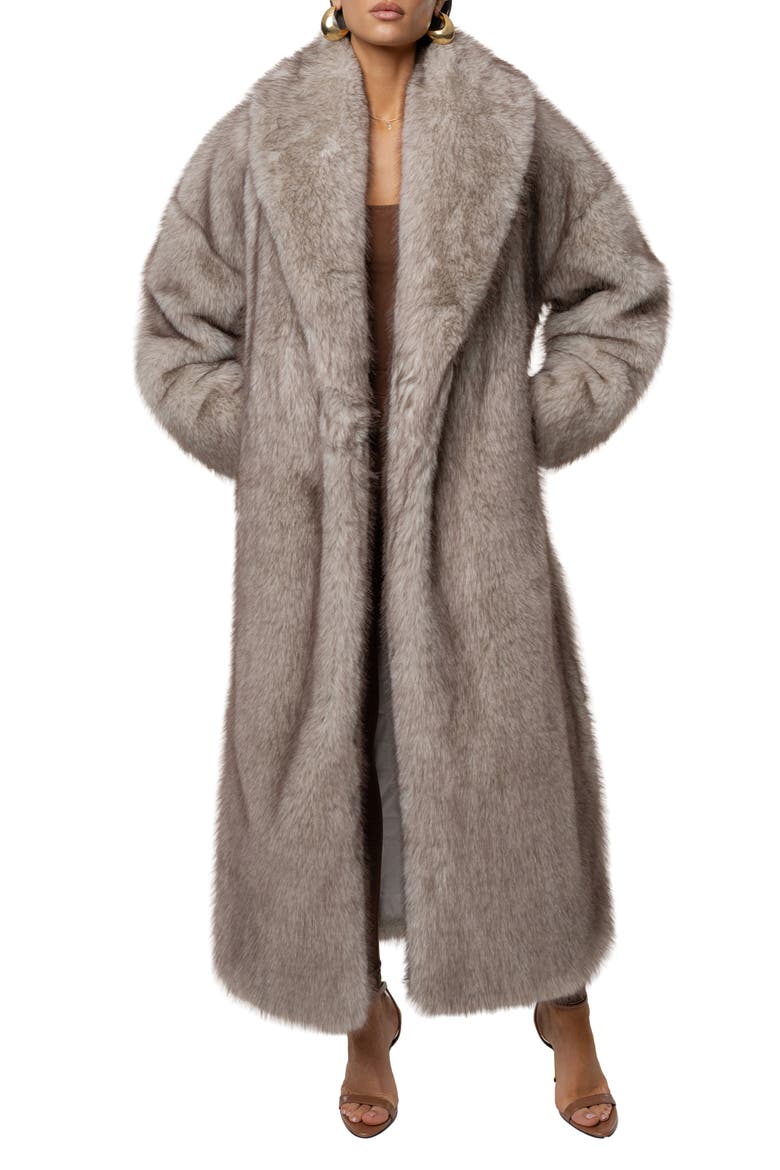 Aspen Days Faux Fur Coat, Alternate, color, IVORY