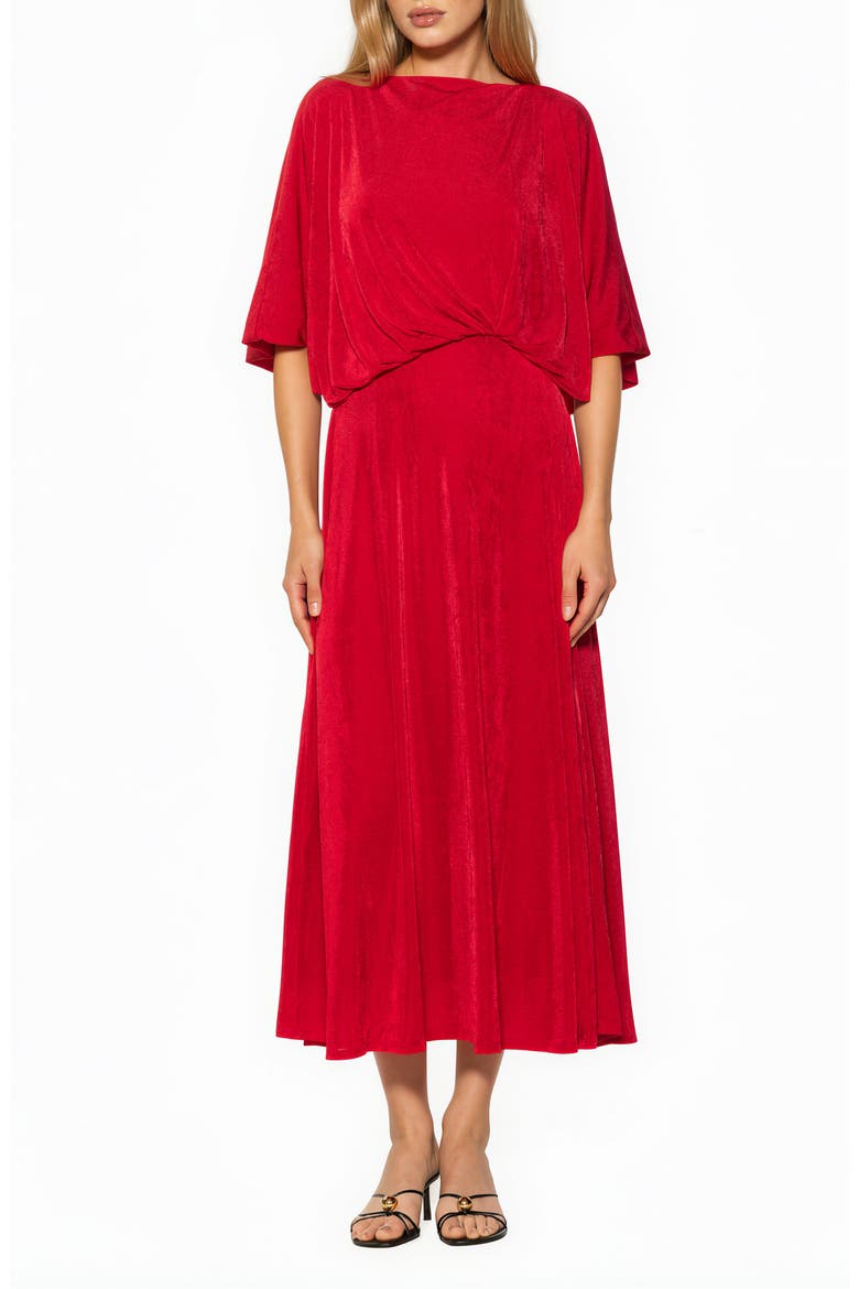 Avenelle Drape Maxi Dress, Main, color, POPPY