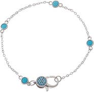 BY ADINA EDEN Colored Round Bezel Lobster Clasp Chain Bracelet