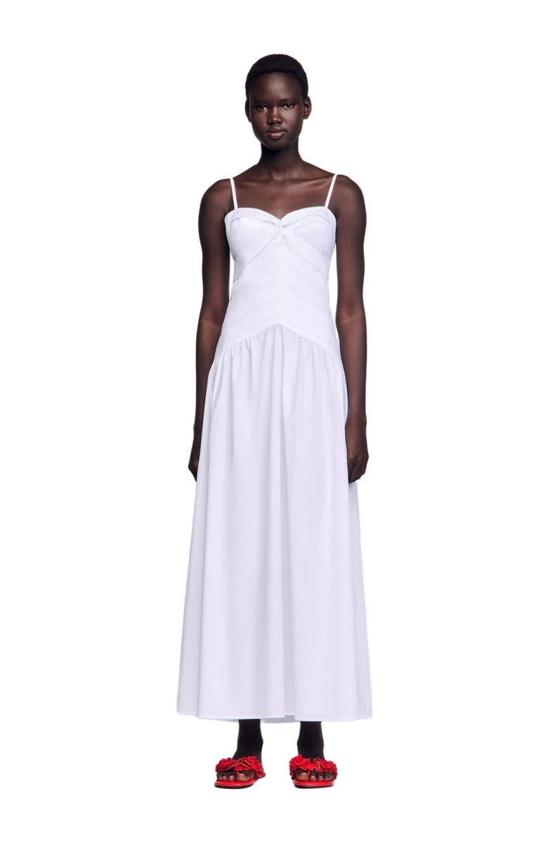 SANDRO Draped bustier maxi dress, Main, color,