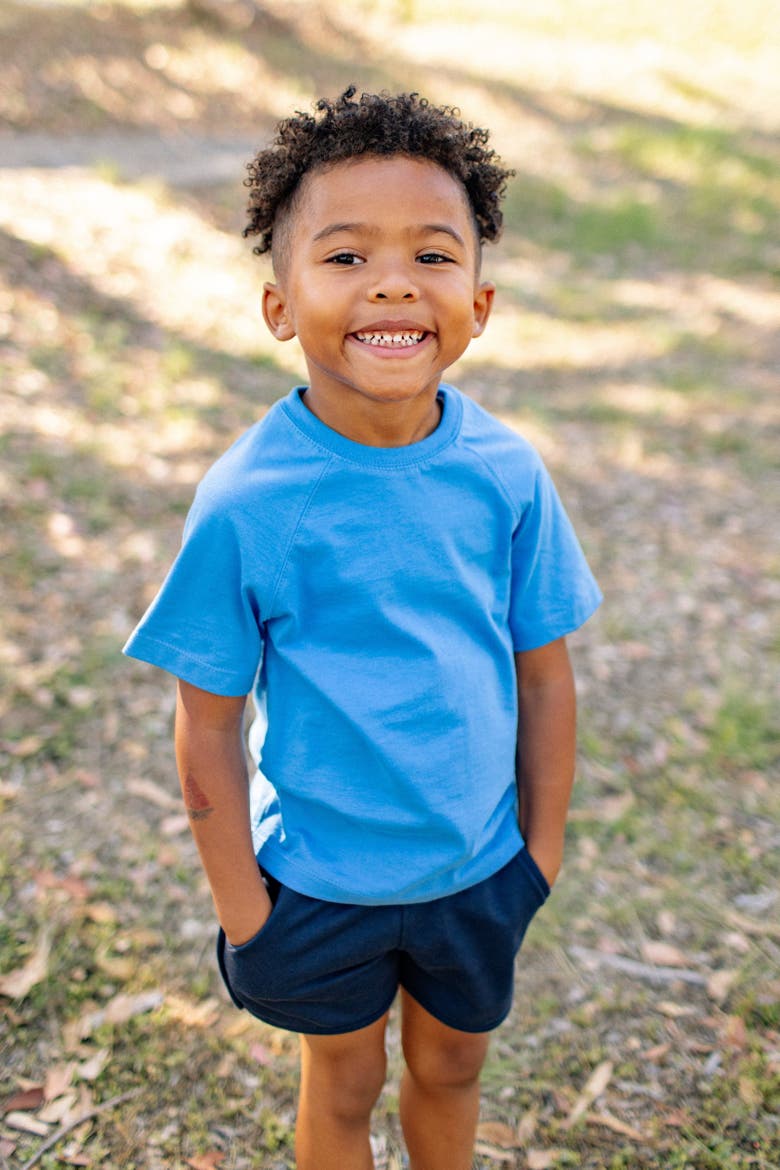 Kids' Organic Cotton Raglan T-Shirt, Alternate, color, Regatta Blue