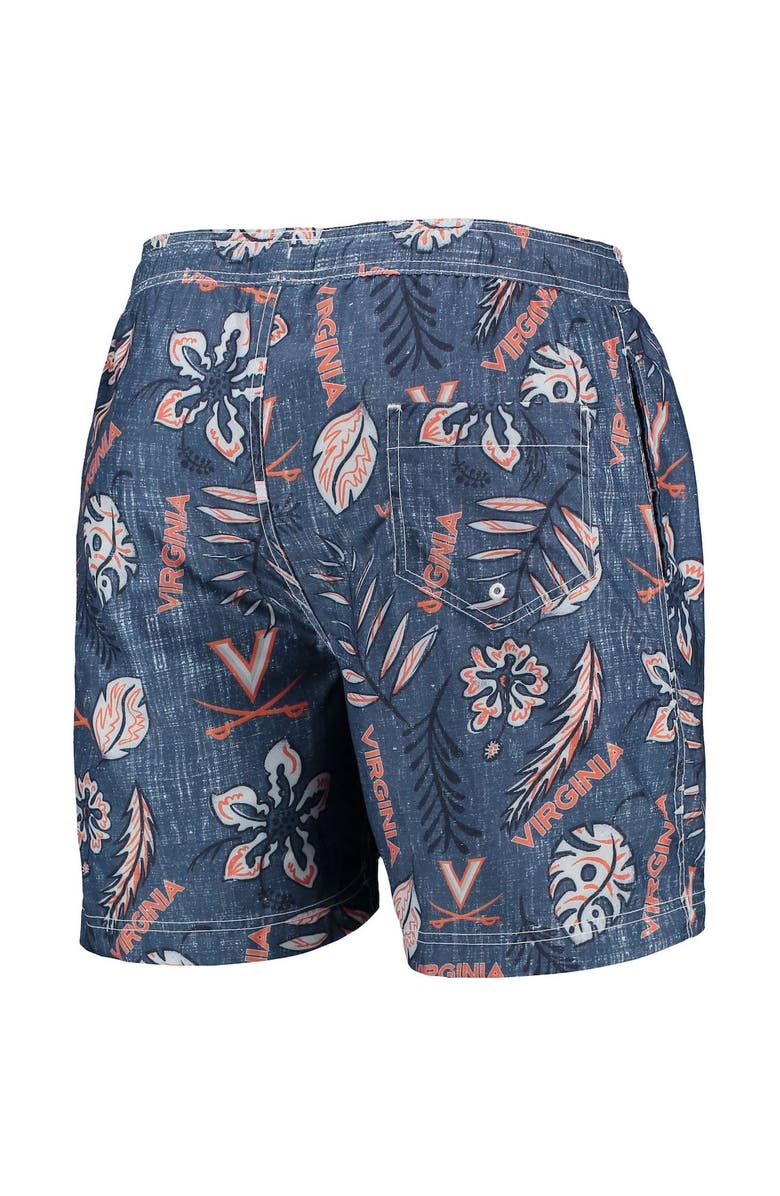 Wes & Willy Men's Wes & Willy Navy Virginia Cavaliers Vintage Floral Swim Trunks, Alternate, color, Navy