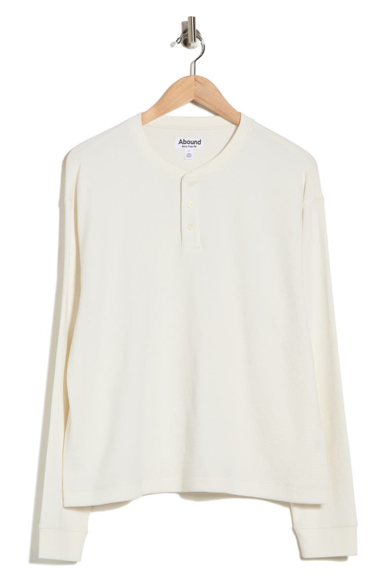Long Sleeve Waffle Knit Henley, Alternate, color, IVORY EGRET