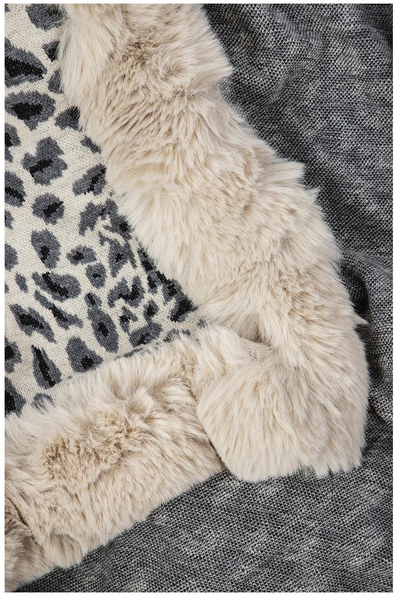 Faux Fur Cheetah Topper, Alternate, color, BEIGE