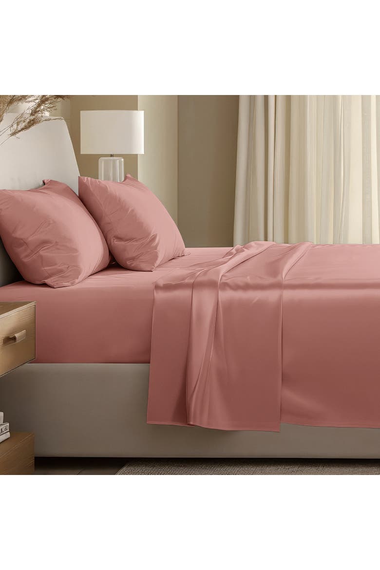 400 Thread Count Organic Cotton Sateen Sheet Set, Alternate, color, Dusty Rose
