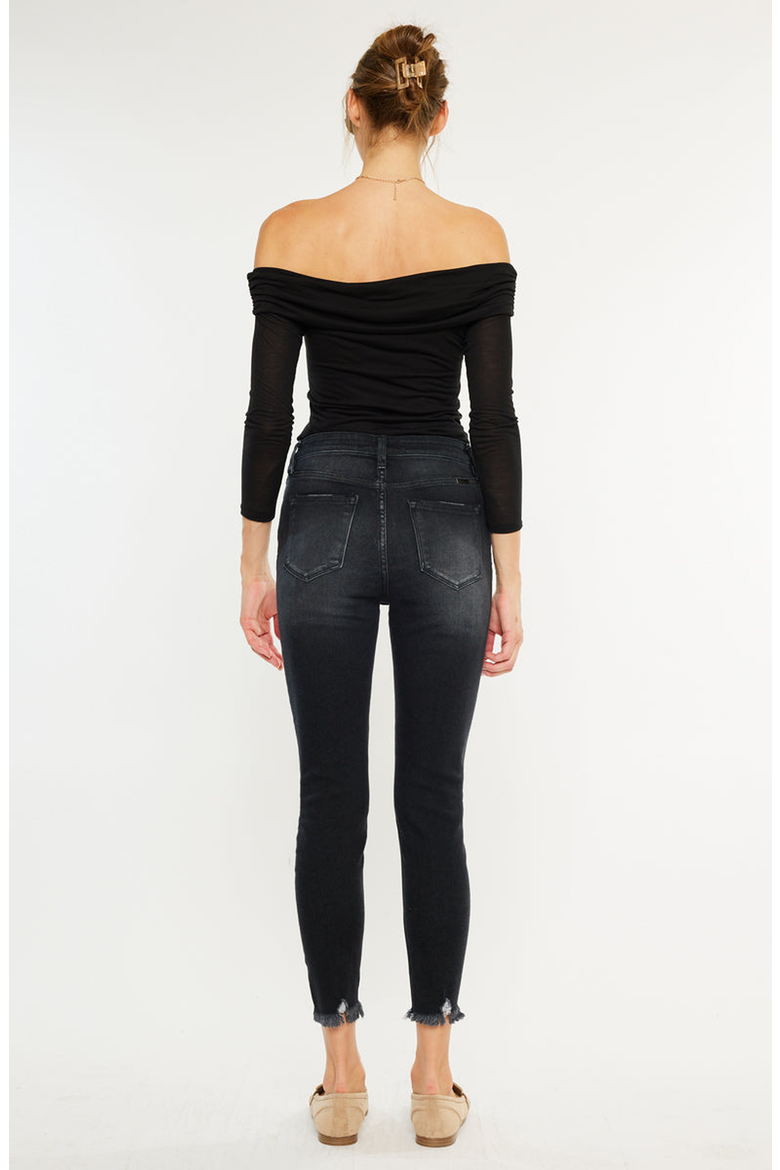 Tiara High Rise Ankle Skinny Jeans, Alternate, color, Dark Gray