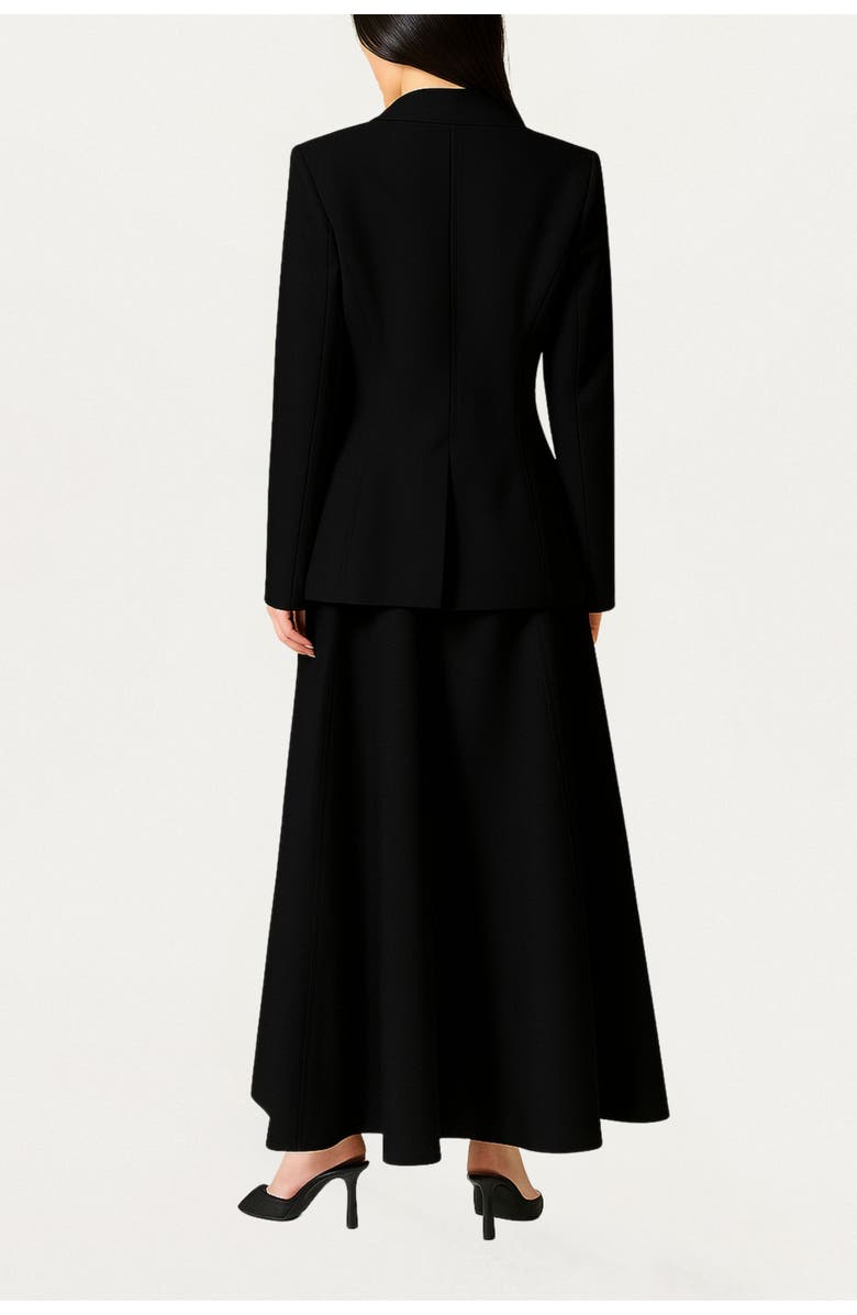 Nocturne Gold Accent Padded Shoulder Jacket, Alternate, color, Black