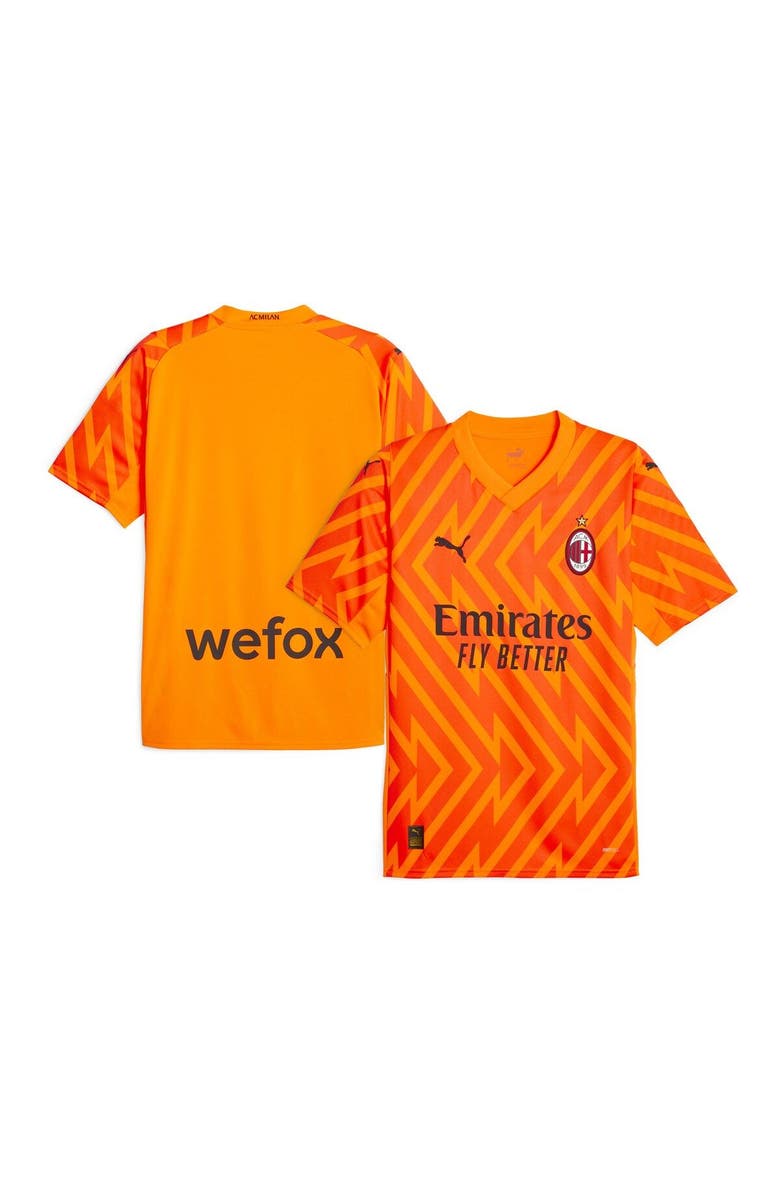 PUMA Men's Puma Orange AC Milan 2023/24 Replica Short Sleeve Goalkeeper Jersey, Main, color,
