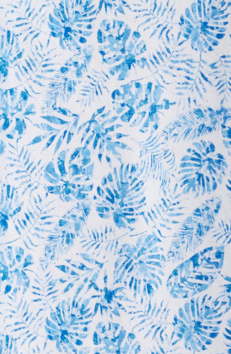 Bugatchi James OoohCotton<sup>®</sup> Leaf Print Button-Up Shirt, Alternate, color, Classic Blue