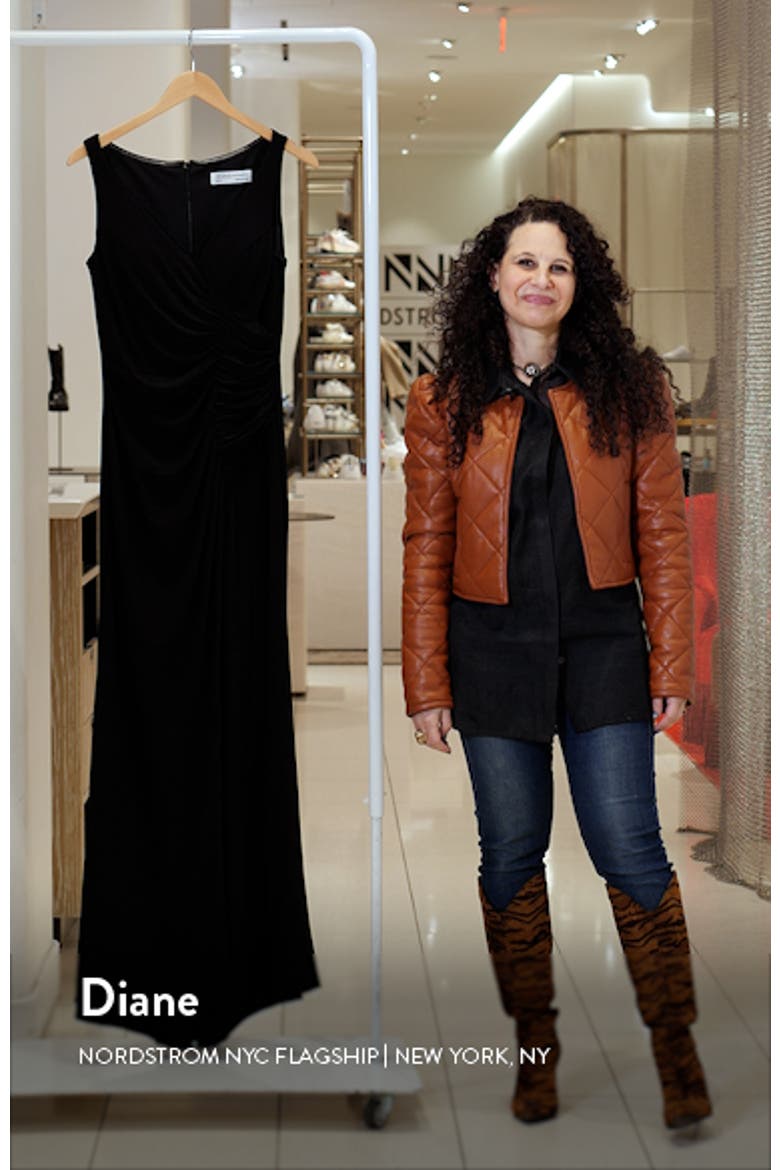 Ruched Stretch Jersey V-Neck Gown video