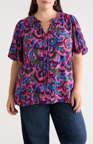 SUGARLIPS Valier Floral Print Puff Sleeve Top