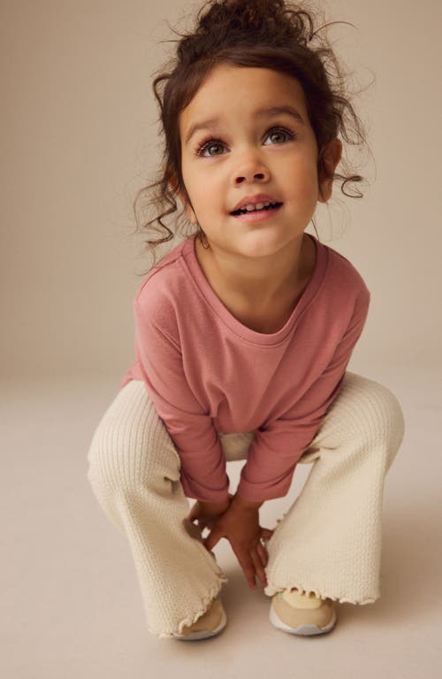 Next Kids' Knit Flare Leggings In Cream