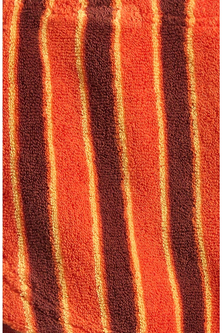 Brick Stripe Organic Cotton Blend Terry Shorts, Alternate, color, ORANGE