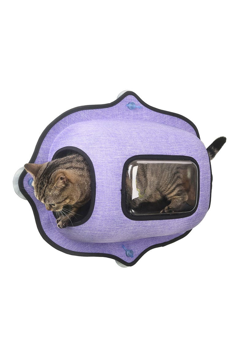 ® 'Purr-view' See-through Suction Cup Kitty Cat Lounger and Bed, Alternate, color, PURPLE