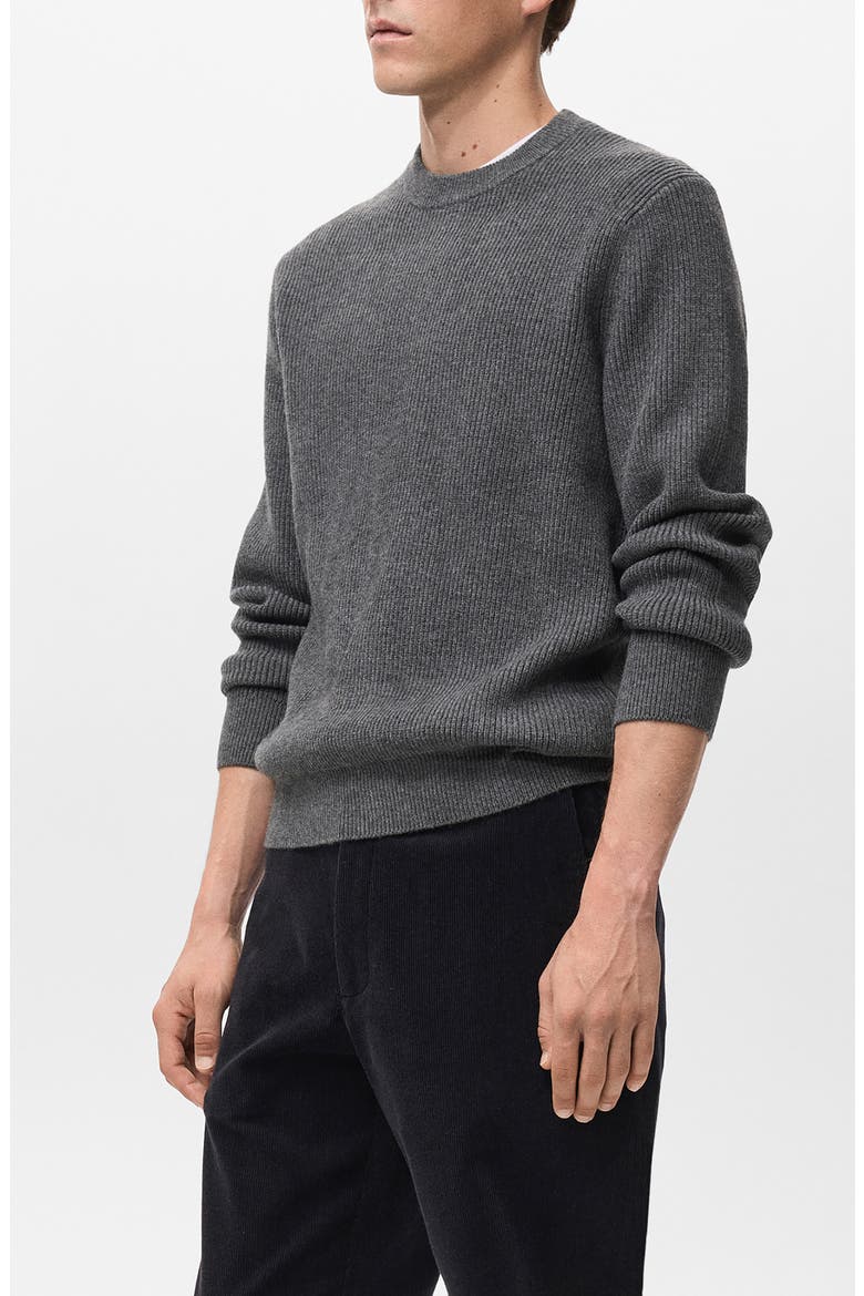 Rib Crewneck Sweater, Alternate, color, DARK HEATHER GREY