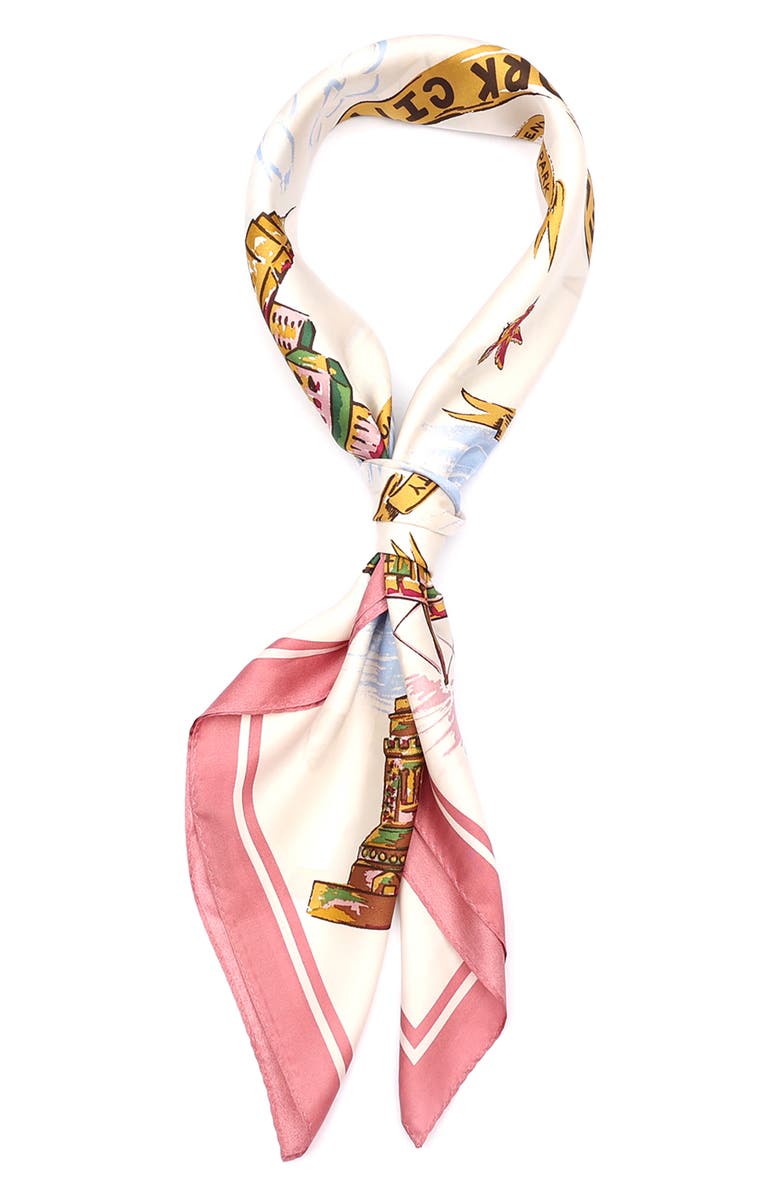 COACH New York Map Square Silk Scarf, Alternate, color, 