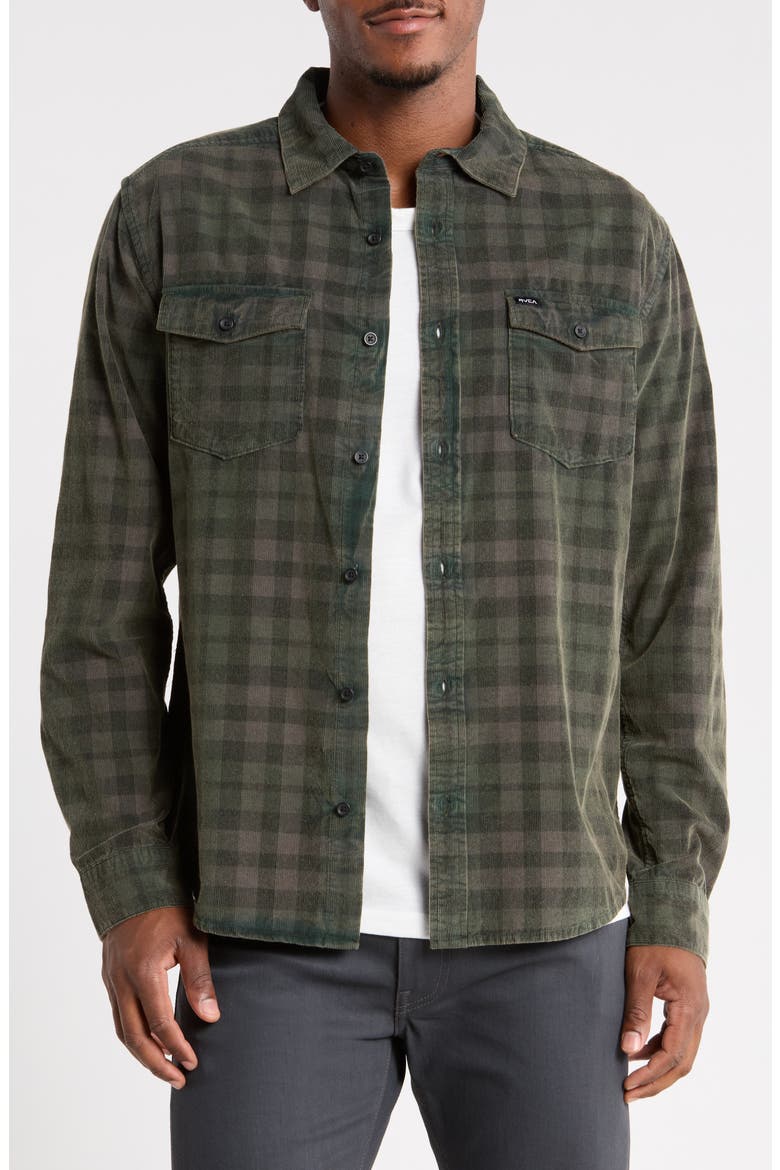 Artifice Cotton Corduroy Button-Up Shirt, Main, color, BLACK WASH
